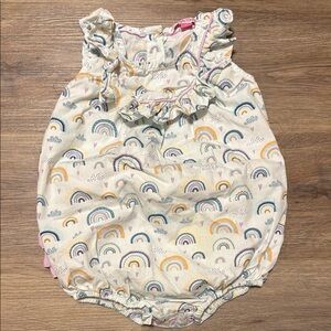 Ruffle Butts Blue Purple Yellow Rainbow Sleeveless Romper LIKE NEW never worn